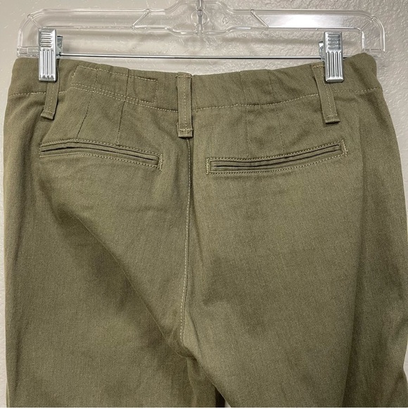 Rag & Bone Army Green Lamb Leather Trim Pants Size 26 - Picture 6 of 8